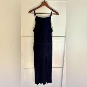 Topshop Navy Blur Sleeveless Jumpsuit